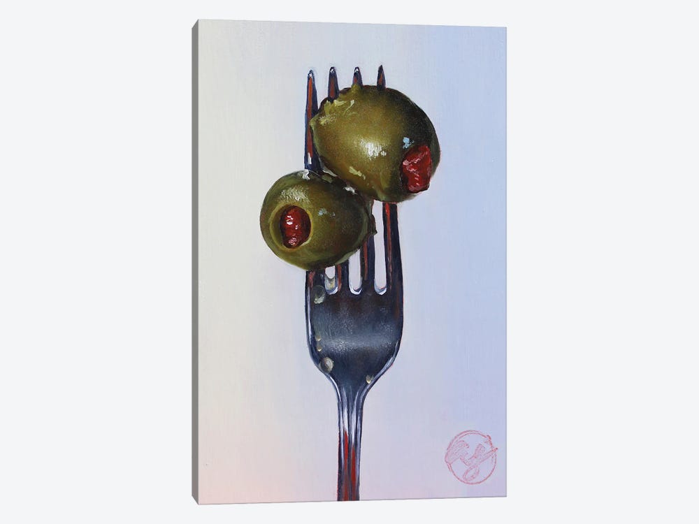 Put A Fork In It - Olive III by Abra Johnson 1-piece Canvas Art