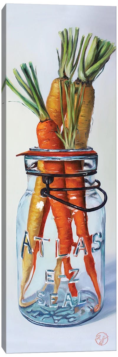 Rabbit Snack Canvas Art Print - Carrot Art