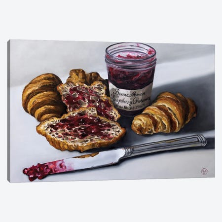 Croissant And Jam Canvas Print #ABJ22} by Abra Johnson Canvas Art