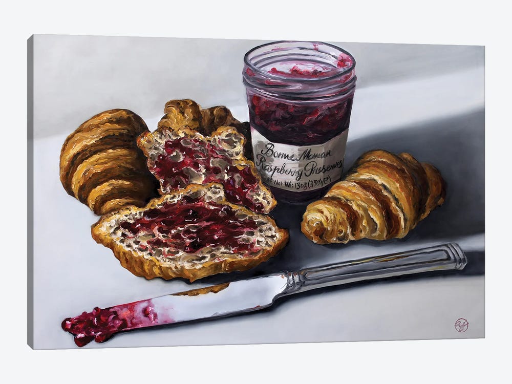 Croissant And Jam by Abra Johnson 1-piece Canvas Art