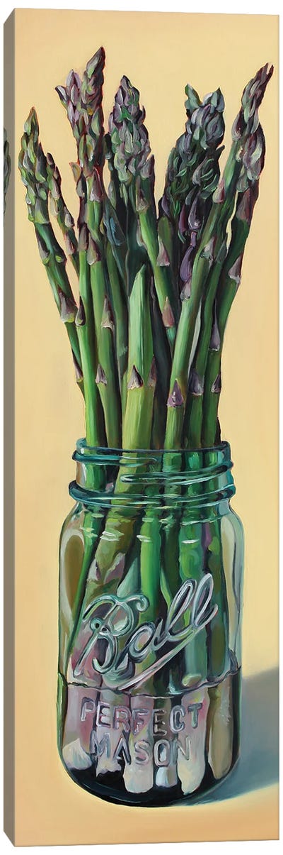 Ball Jar Asparagus Canvas Art Print - Abra Johnson