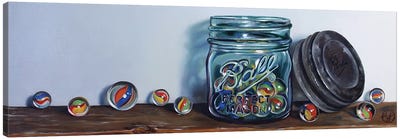 Ball Jar Marbles II Canvas Art Print - Abra Johnson
