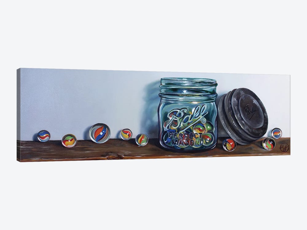 Ball Jar Marbles II by Abra Johnson 1-piece Canvas Artwork