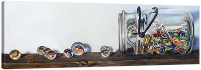 Ball Jar Marbles Canvas Art Print - An Ode to Objects