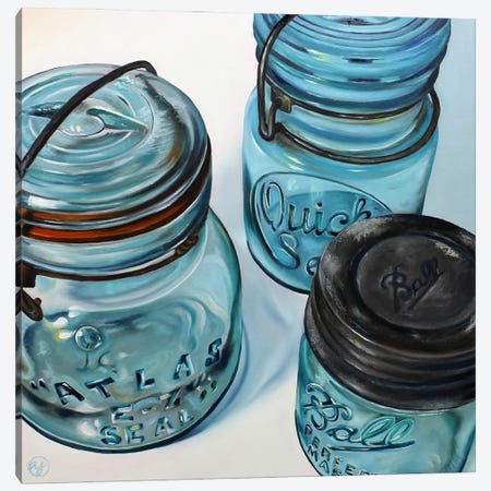 3 Jars Canvas Print #ABJ39} by Abra Johnson Canvas Print