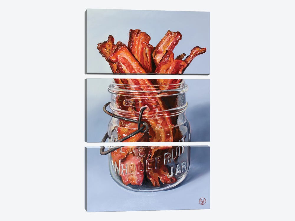 Bacon Me Crazy by Abra Johnson 3-piece Canvas Art Print