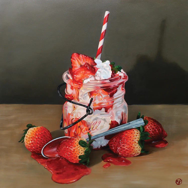 Strawberries And Cream by Abra Johnson wall art