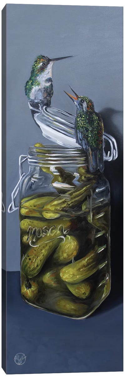 Bee Hummingbirds And Pickles Canvas Art Print - Hyperrealism Paintings