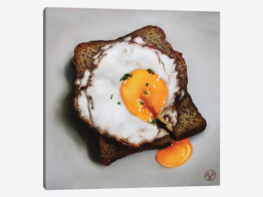 Egg Toast by Abra Johnson 1-piece Canvas Art Print