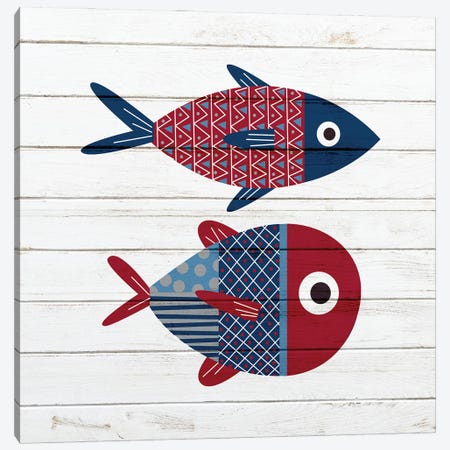 Americana Fish I Canvas Print #ABL21} by Ann Bailey Canvas Artwork