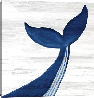 Whale Tails II Canvas Art Print - Kids Ocean Life Art