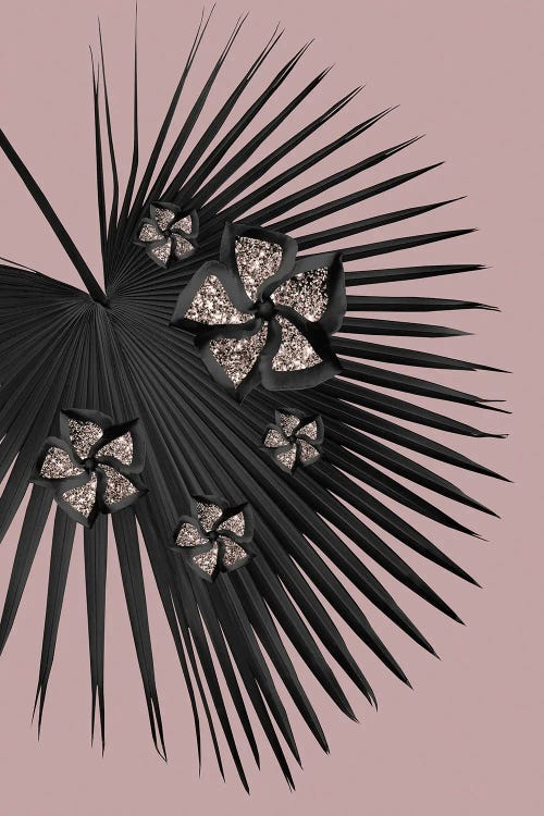 Fan Palm Floral Glitter Glam III by Anita's & Bella's Art wall art