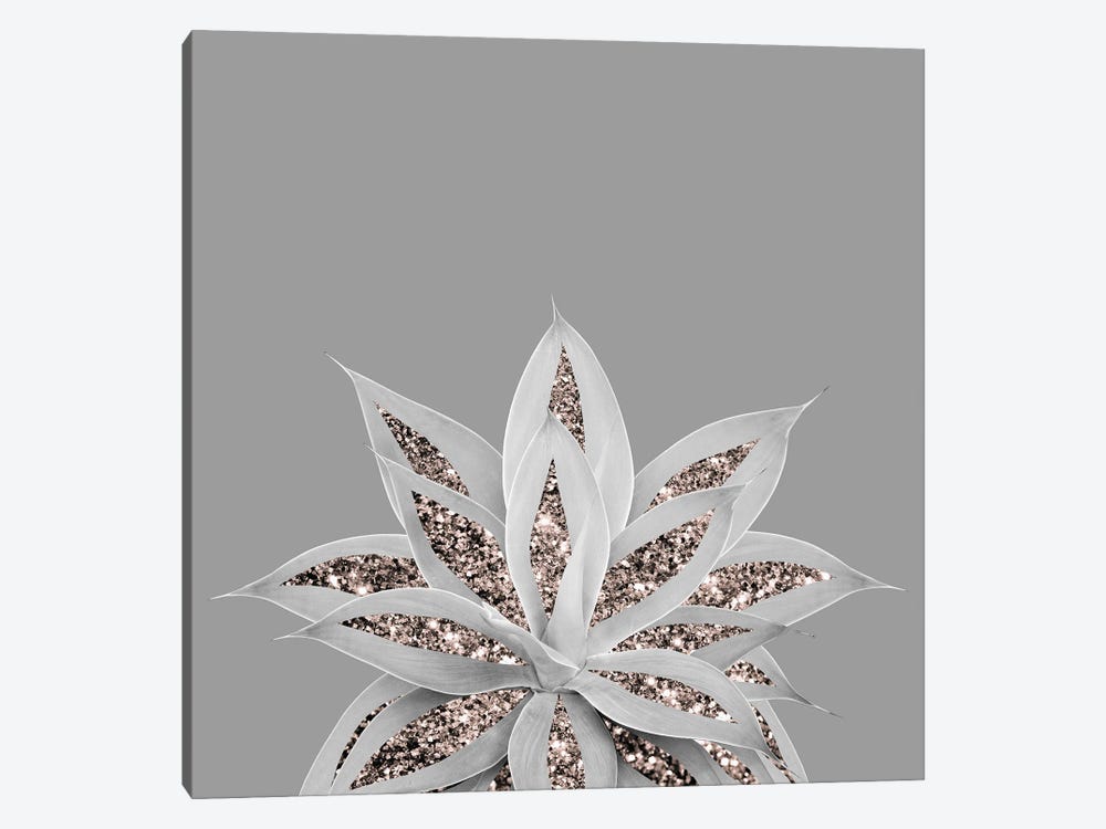 Gray Agave With Rose Gold Glitter I by Anita's & Bella's Art 1-piece Art Print