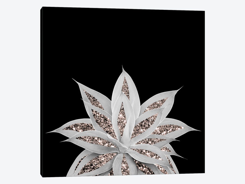 Gray Agave With Rose Gold Glitter II by Anita's & Bella's Art 1-piece Canvas Wall Art