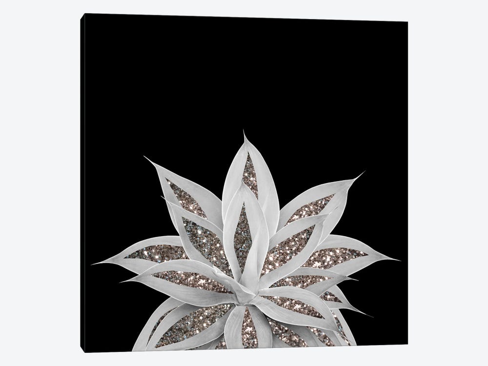 Gray Agave With Silver Glitter I by Anita's & Bella's Art 1-piece Canvas Artwork