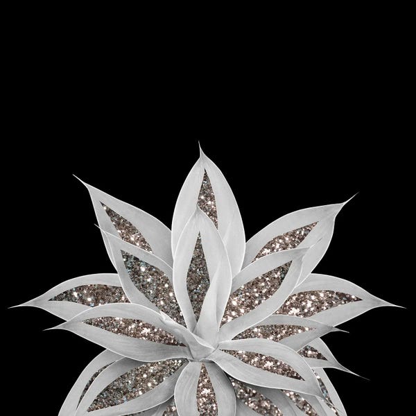 Anita's & Bella's Art: Gray Agave With Silver Glitter I by Anita's & Bella's Art