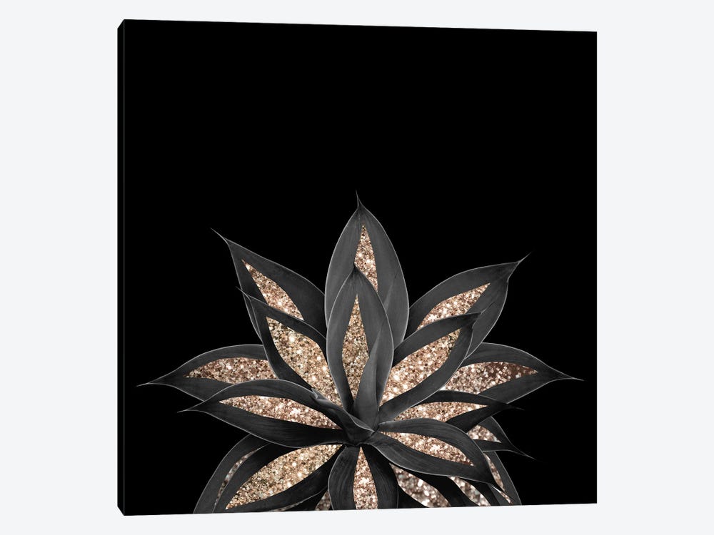 Gray Black Agave With Gold Glitter I by Anita's & Bella's Art 1-piece Canvas Art