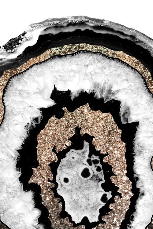 Gray Black White Agate With Gold Glitter IB by Anita's & Bella's Art wall art