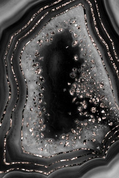 Anita's & Bella's Art: Agate Rose Gold Glitter Glam Night I by Anita's & Bella's Art