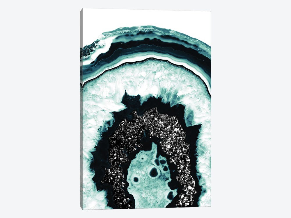 Icy Blue Agate With Black Glitter I by Anita's & Bella's Art 1-piece Canvas Artwork