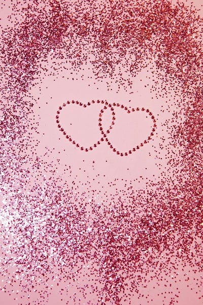 In Love Sparkling Glitter Hearts I by Anita's & Bella's Art framed canvas print
