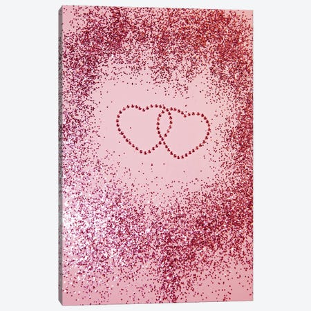 In Love Sparkling Glitter Hearts I Canvas Print #ABM140} by Anita's & Bella's Art Canvas Art