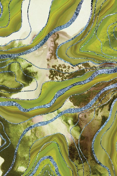 Liquid Marble Agate VI Glitter Glam by Anita's & Bella's Art framed canvas print