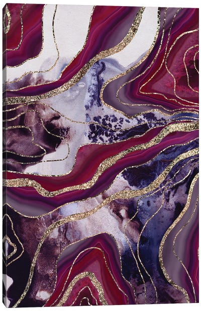 Liquid Marble Agate Glitter Glam X Canvas Art Print - Agate, Geode & Mineral Art
