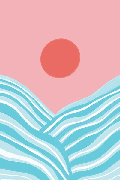 Ocean Sun Abstract I by Anita's & Bella's Art framed canvas print