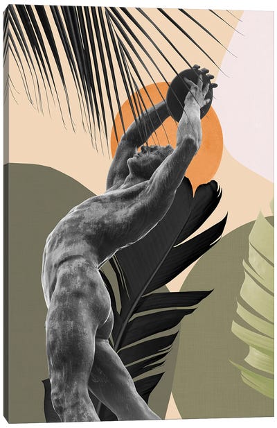 Olympic Discus Thrower Abstract Finesse I Canvas Art Print - Anita's & Bella's Art