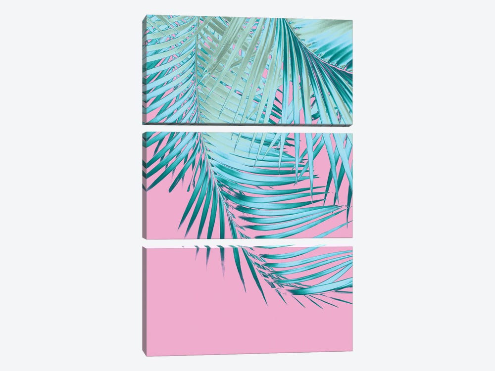 Palm Leaves Pink Blue Vibes I by Anita's & Bella's Art 3-piece Canvas Wall Art