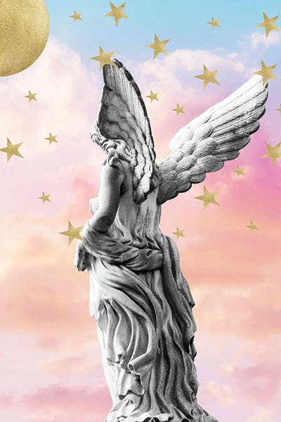 Pastel Marble Angel Starry Sky Moon Dream I