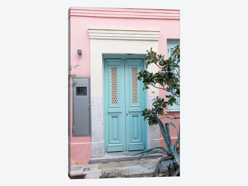 Pink House In Athens I by Anita's & Bella's Art 1-piece Canvas Artwork