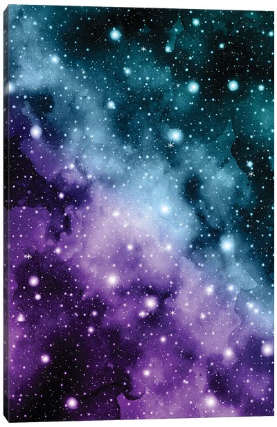 Purple Teal Galaxy Nebula Dream III Canvas Art Print - Nebula Art