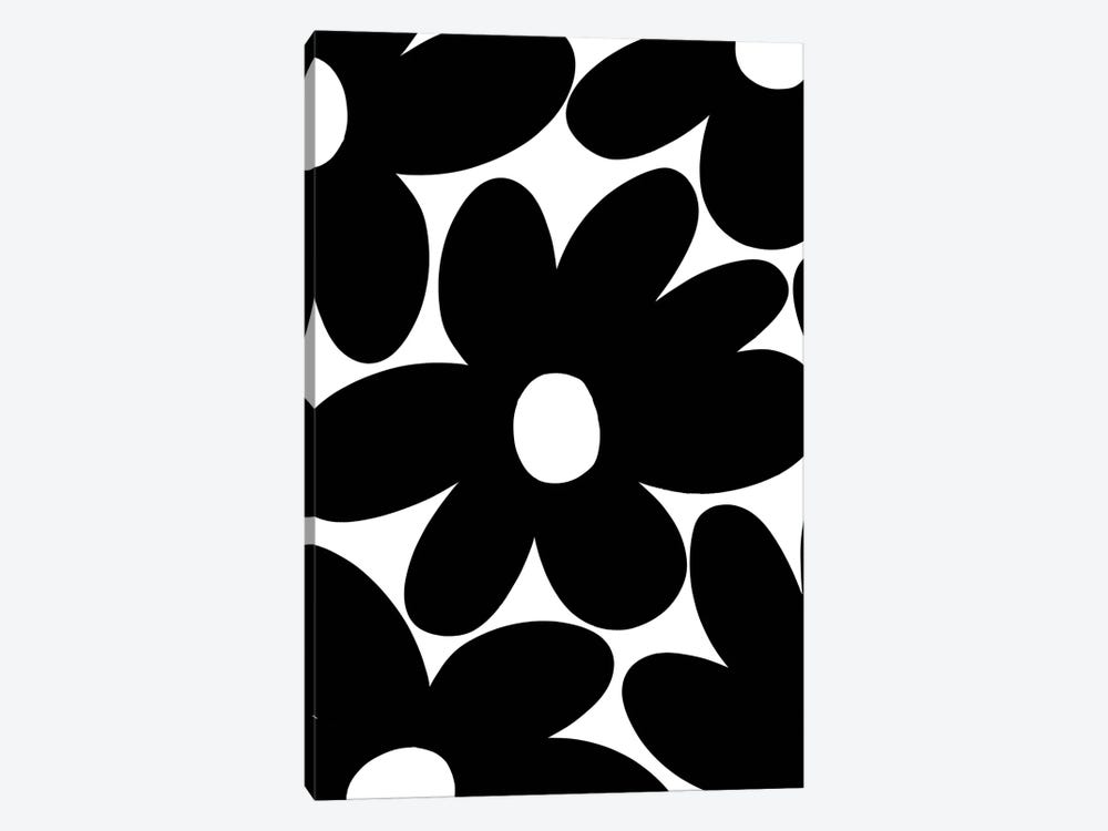 Retro Daisy Flowers In Black White I by Anita's & Bella's Art 1-piece Canvas Artwork