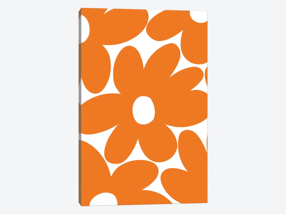 Retro Daisy Flowers In Orange I by Anita's & Bella's Art 1-piece Canvas Art Print