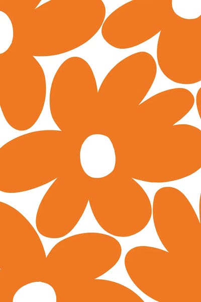 Retro Daisy Flowers In Orange I