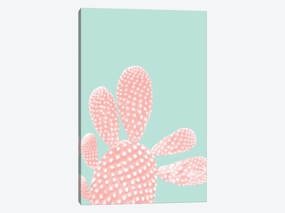Apricot Blush Cactus On Mint Summer Dream I by Anita's & Bella's Art 1-piece Canvas Print