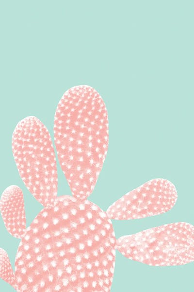 Apricot Blush Cactus On Mint Summer Dream I