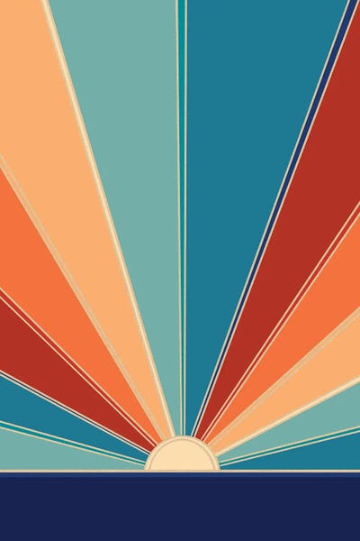 Retro Geo Abstracts: Retro Summer Sun Glam I by Anita's & Bella's Art