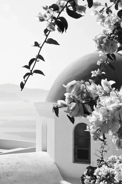 Domes: Santorini Oia Black White III by Anita's & Bella's Art