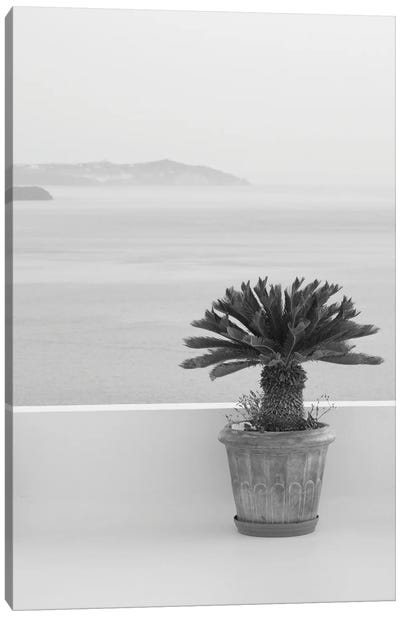 Santorini Zen Dream Black White I Canvas Art Print - Mediterranean Décor