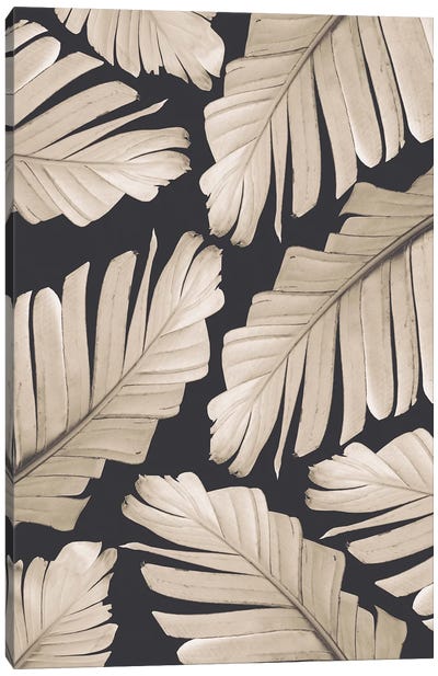 Sepia Banana Leaves Dream I Canvas Art Print - Anita's & Bella's Art