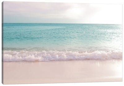 Soft Pastel Ocean Waves Dream I Canvas Art Print - Sandy Beach Art