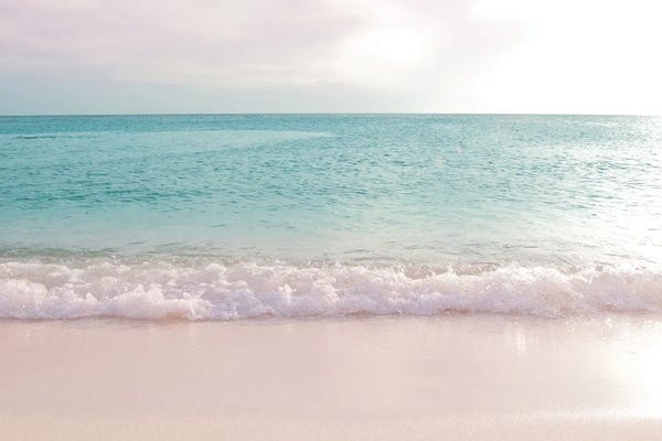 Large Coastal Art - Canvas Prints: Soft Pastel Ocean Waves Dream I by Anita's & Bella's Art