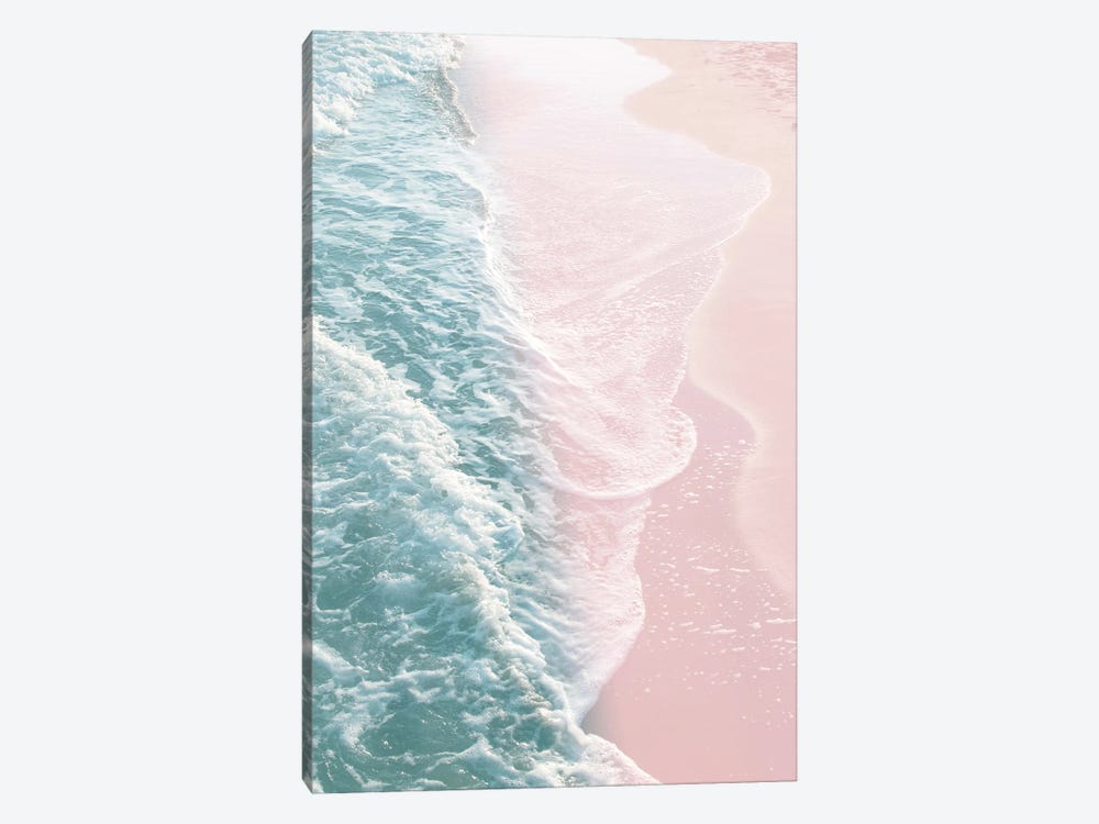 Soft Teal Blush Ocean Dream Waves I Mirrored by Anita's & Bella's Art 1-piece Canvas Art Print