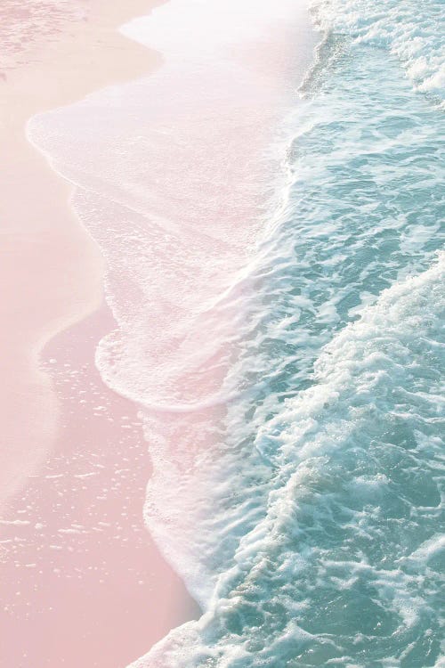 Soft Teal Blush Ocean Dream Waves I