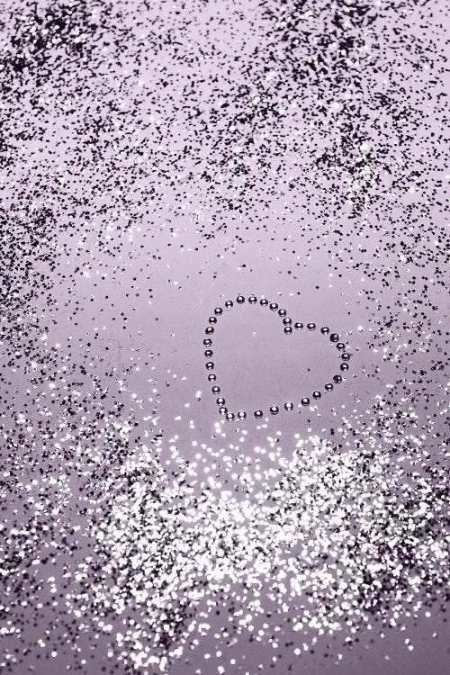 Sparkling Lavender Lady Glitter Heart I