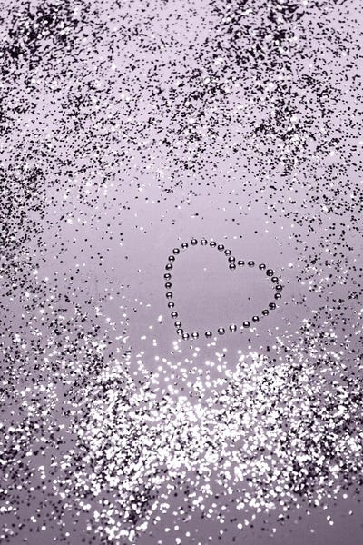 Hearts: Sparkling Lavender Lady Glitter Heart I by Anita's & Bella's Art