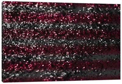 Sparkling Red Gray Lady Glitter Stripes I Canvas Art Print - Anita's & Bella's Art